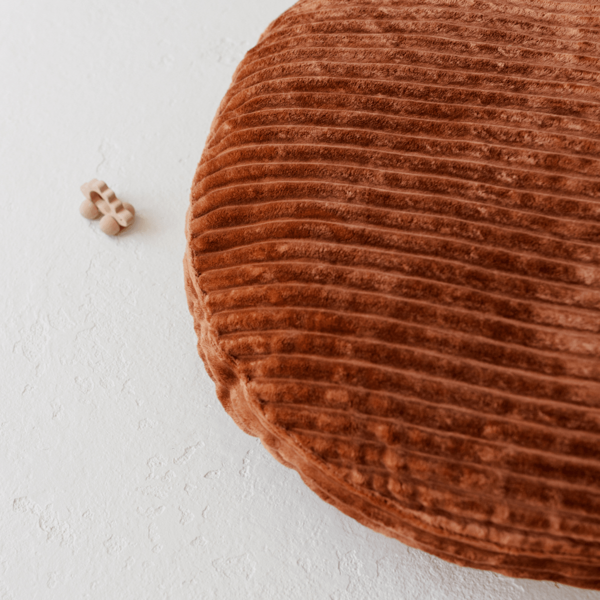 MINICAMP Large Kids Floor Cushion with a terracotta corduroy cover – Floor Pillows for children, available at Learning Bugs UK