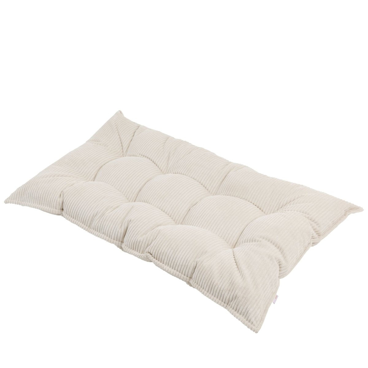 MINICAMP Tufted Corduroy Floor Cushion, French Style Pillow in Ecru – Kids Room Decor for children, available at Learning Bugs UK