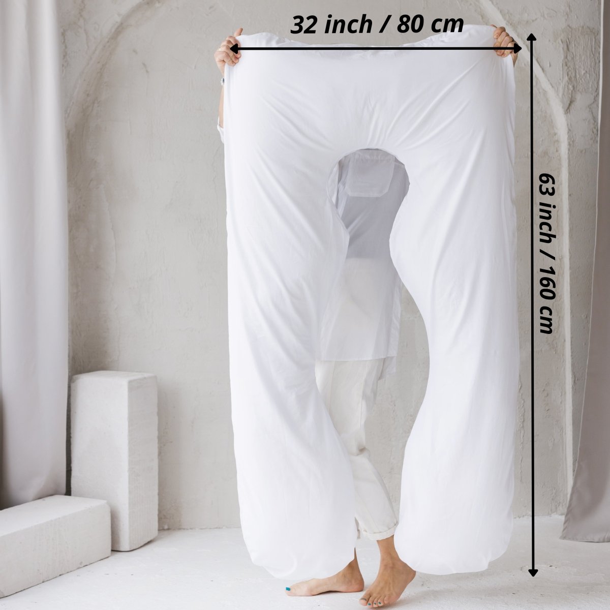 MINICAMP U-Shaped Body Pillow with Organic Cover in White | Kapok & Latex Blend or PES Filling – Body Pillows U Shaped for children, available at Learning Bugs UK