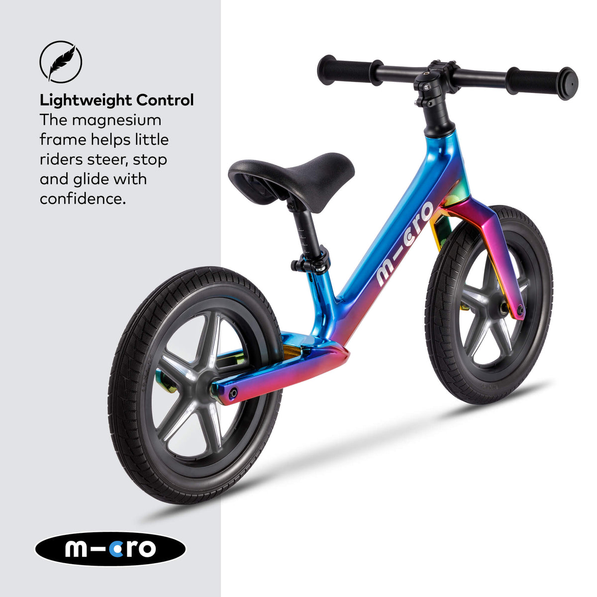 Micro Scooters Micro Balance Bike Ultra LED Neochrome – Balance Bikes for children, available at Learning Bugs UK