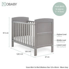Obaby Grace Mini Cot Bed - Warm Grey