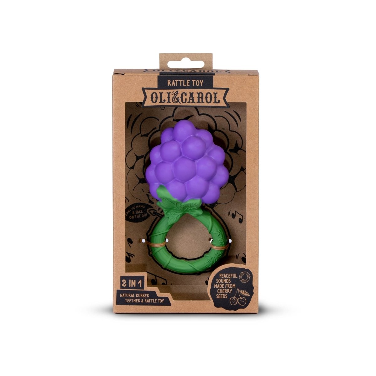 Oli & Carol Grape Baby Rattle & Teether – Baby Rattles for children, available at Learning Bugs UK