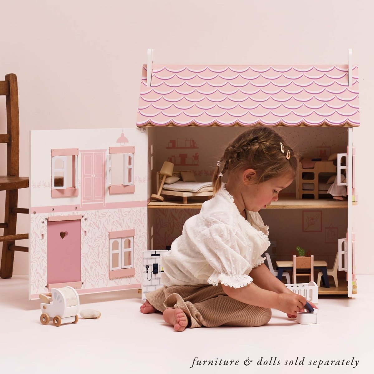 Sophie's Wooden Dolls House – Dollhouses for children, available at Learning Bugs UK