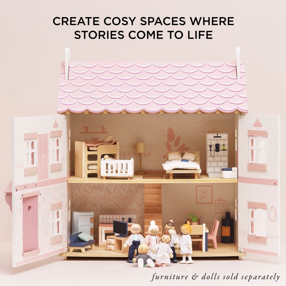 Sophie's Wooden Dolls House – Dollhouses for children, available at Learning Bugs UK