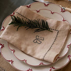 Buy Embroidered Linen Napkins, Set of 4 - Natural | Christmas for kids by Learning Bugs UK