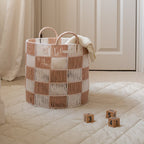 Buy Checkerboard Storage Basket Large - Nude | Storage for kids by Learning Bugs UK
