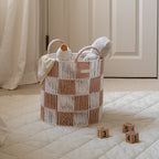 Buy Checkerboard Storage Basket Medium - Nude | Storage for kids by Learning Bugs UK
