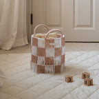 Buy Checkerboard Storage Basket Small - Nude | Storage for kids by Learning Bugs UK