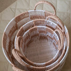 Buy Checkerboard Storage Basket Medium - Nude | Storage for kids by Learning Bugs UK