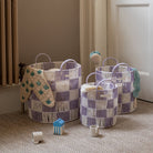 Buy Checkerboard Storage Basket Set of 3 - Lilac | Storage for kids by Learning Bugs UK