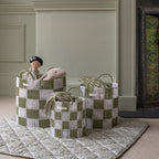 Buy Checkerboard Storage Basket Large - Sage | Storage for kids by Learning Bugs UK