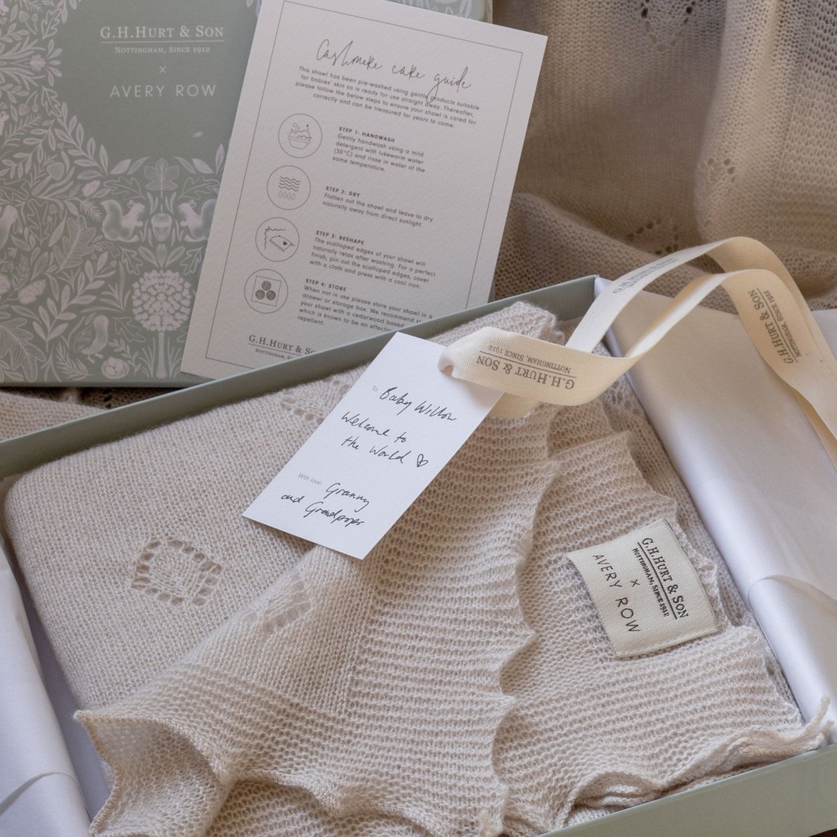 Limited Edition Avery Row Cashmere Shawl Gift Set – Blanket for children, available at Learning Bugs UK