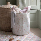 Buy Large Quilted Storage Basket - Anemone / Pink Check | Storage for kids by Learning Bugs UK