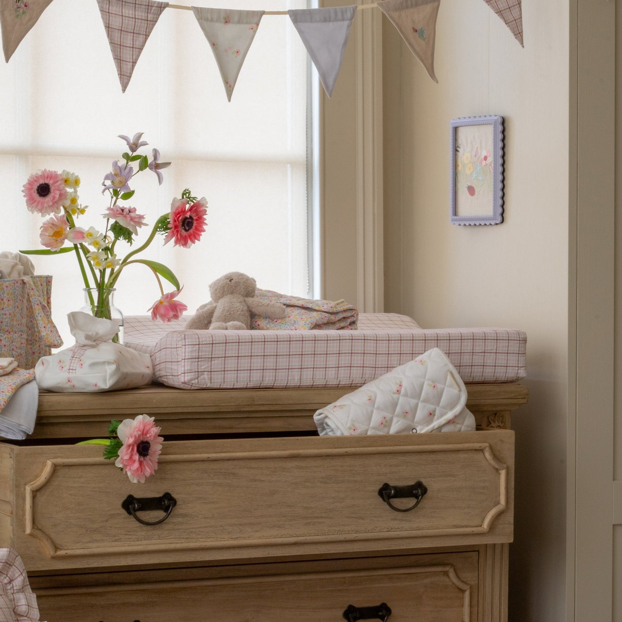 Baby Changing Mat - Pink Check