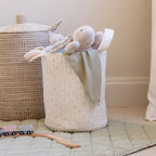 Buy Large Quilted Storage Basket - Nettle Scatter / Birch | Storage for kids by Learning Bugs UK
