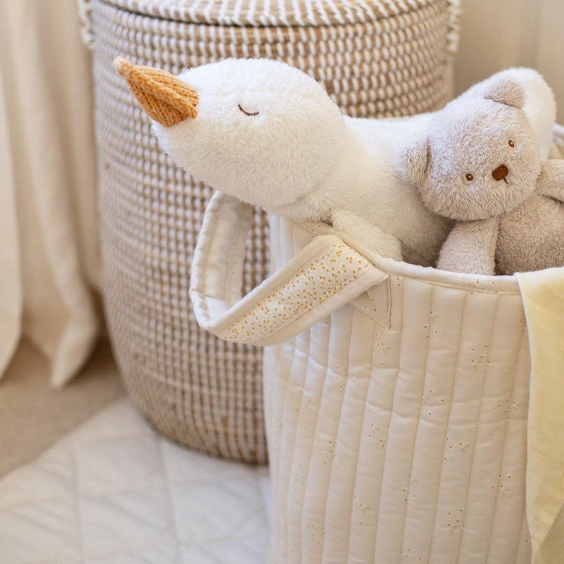 Buy Large Quilted Storage Basket - Wild Chamomile / Daisy Meadow | Storage for kids by Learning Bugs UK