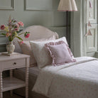 Buy Square Linen Frill Cushion - Pink Check | for kids by Learning Bugs UK