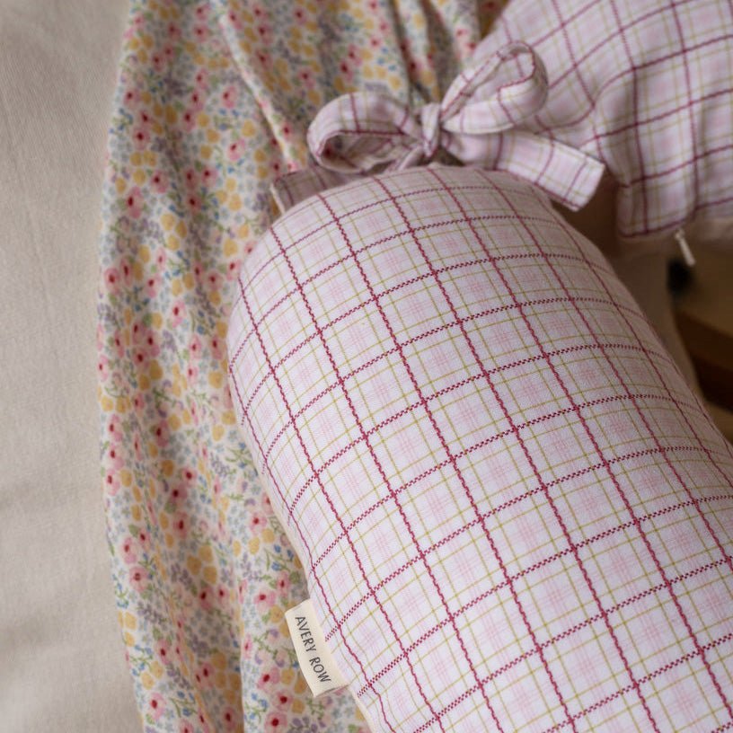 Buy Nursing Pillow - Pink Check | Parent Accessories for kids by Learning Bugs UK