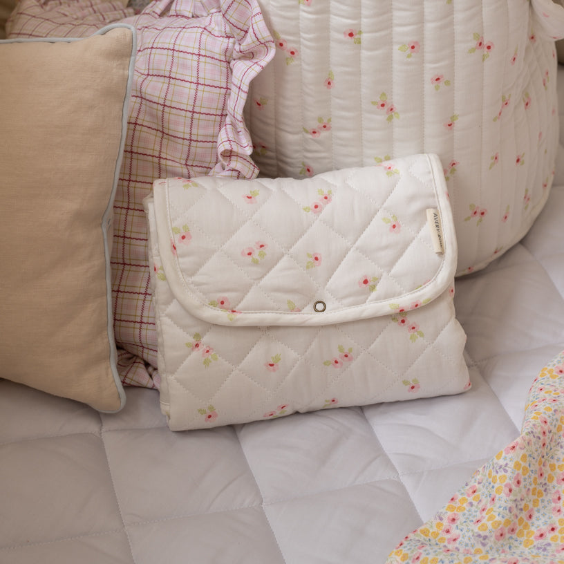 Cotton Travel Baby Changing Mat - Anemone