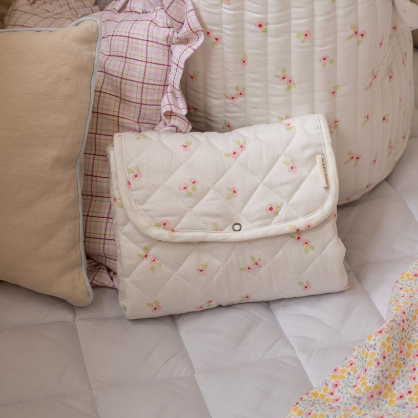 Buy Cotton Travel Baby Changing Mat - Anemone | Changing Bags & Travel Changing Mats for kids by Learning Bugs UK