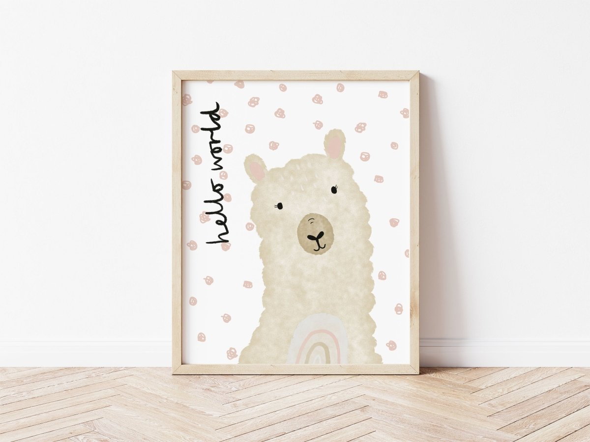 Happy Llama - Spotty Hello World – for children, available at Learning Bugs UK