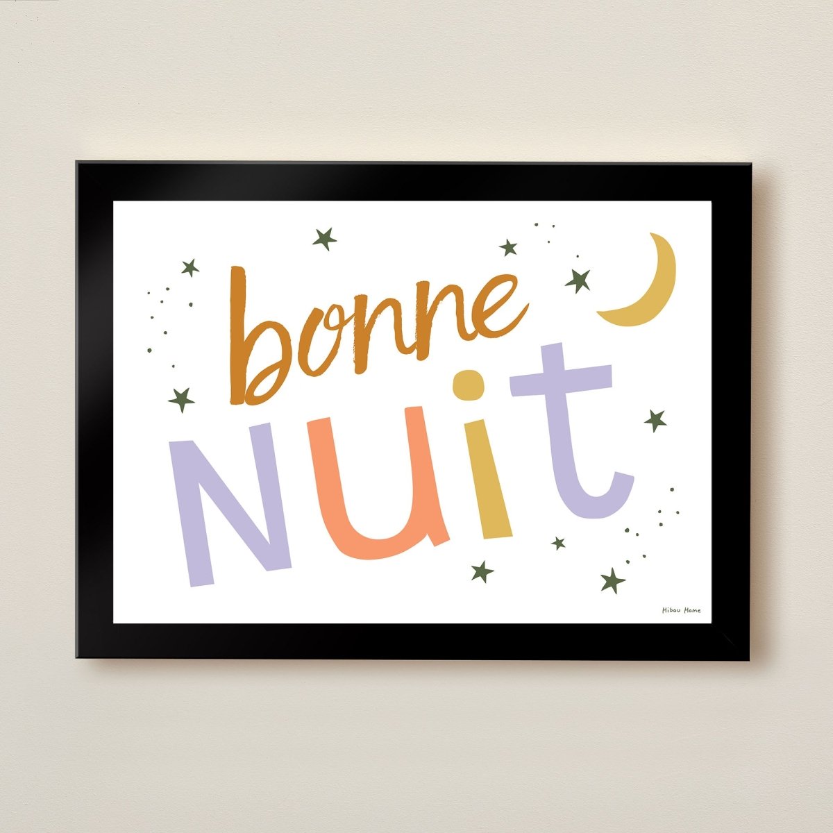 Hibou Design Bonne Nuit Art Print - Confetti White – Fine art for children, available at Learning Bugs UK
