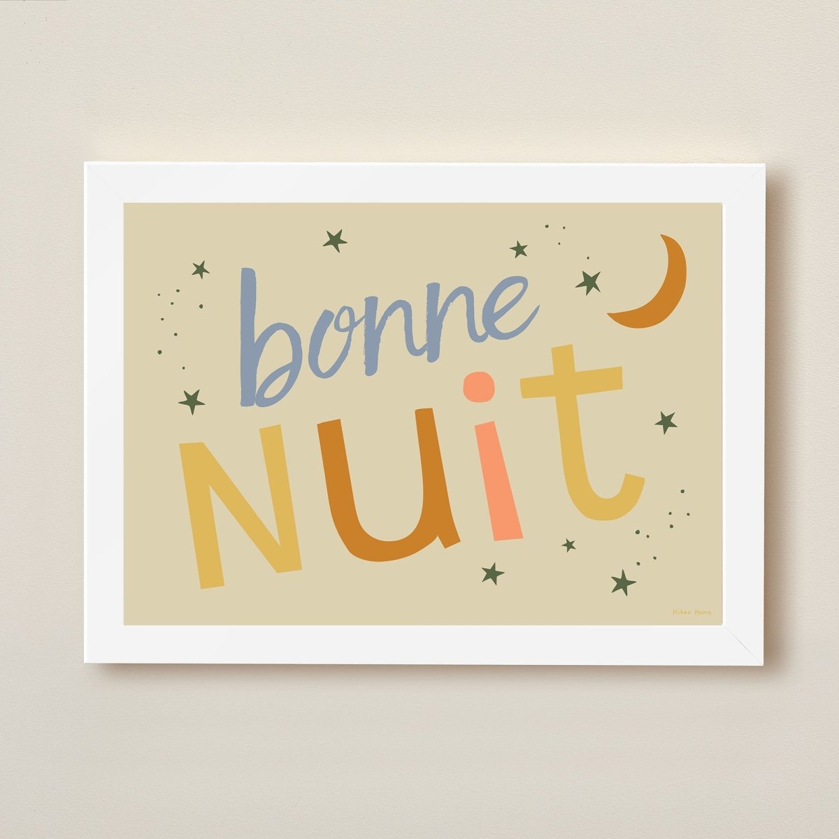 Hibou Design Bonne Nuit Art Print - Sand – Fine art for children, available at Learning Bugs UK