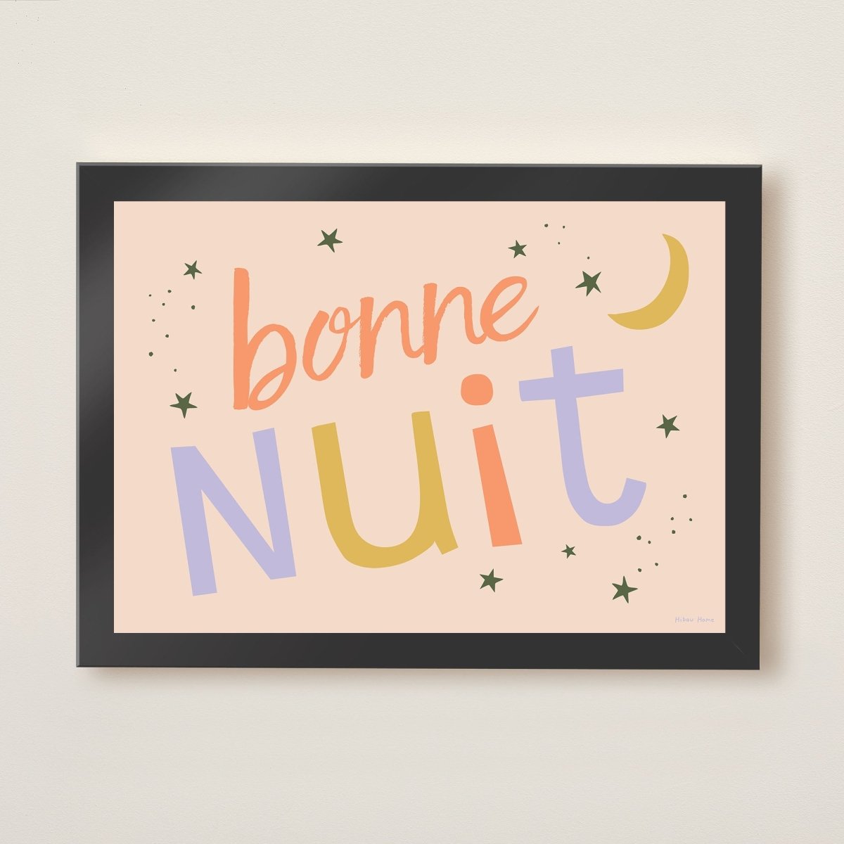 Hibou Design Bonne Nuit Art Print - Confetti Pink – Fine art for children, available at Learning Bugs UK
