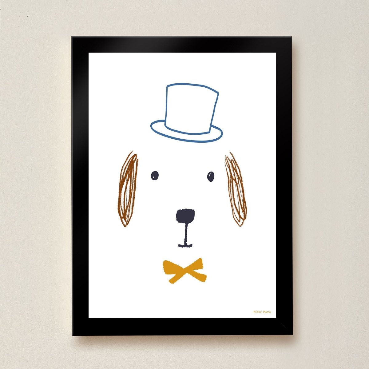 Hibou Design Bruno Dog Art Print - White – Fine art for children, available at Learning Bugs UK