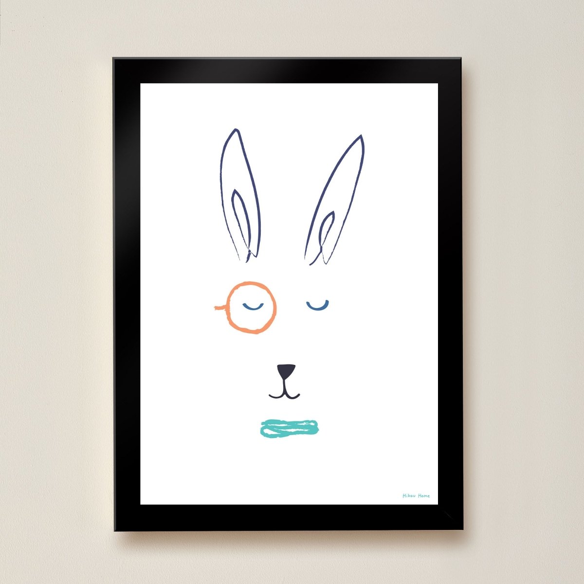 Hibou Design Hector Hare Art Print - White – Fine art for children, available at Learning Bugs UK