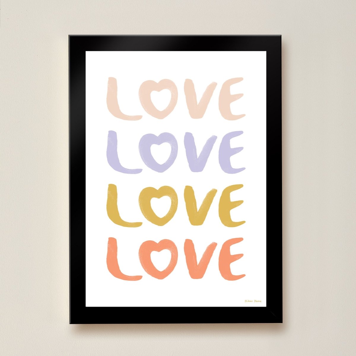 Hibou Design LOVE Art Print - White – Fine art for children, available at Learning Bugs UK