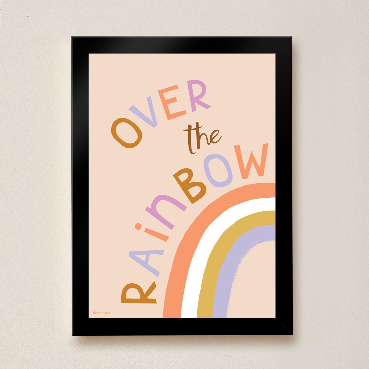 Hibou Design Over the Rainbow Art Print - Pink – Fine art for children, available at Learning Bugs UK