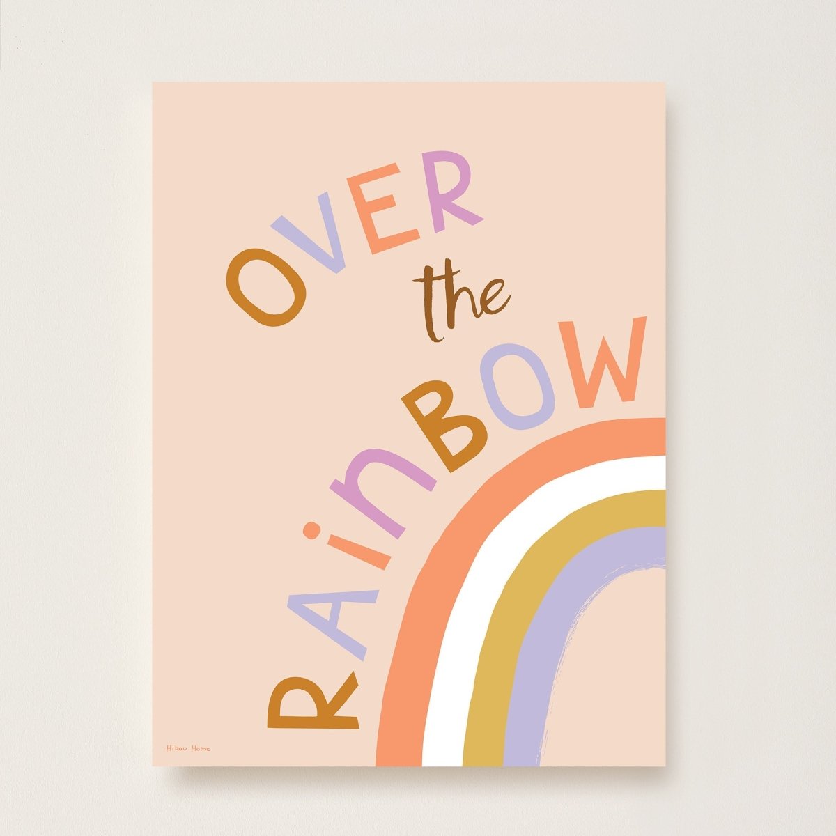 Hibou Design Over the Rainbow Art Print - Pink – Fine art for children, available at Learning Bugs UK