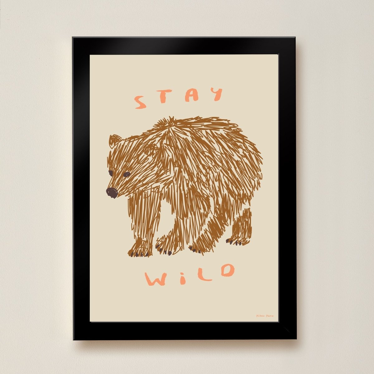 Hibou Design Stay Wild Art Print - Taupe – Fine art for children, available at Learning Bugs UK
