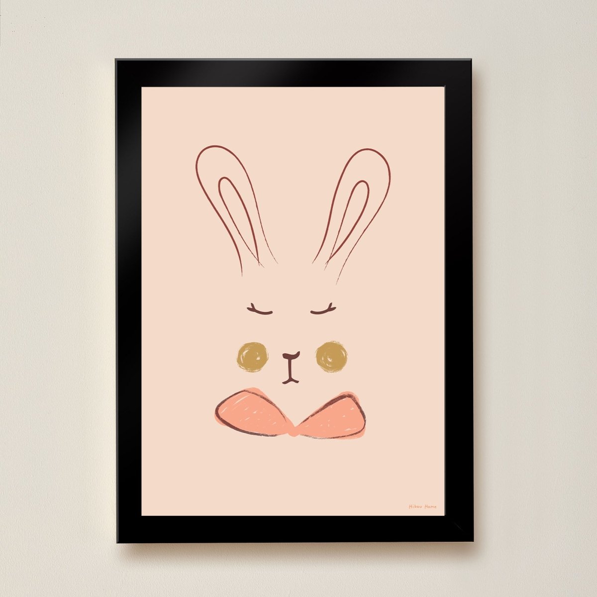 Hibou Design Sylvie Rabbit Art Print - Coral – Fine art for children, available at Learning Bugs UK