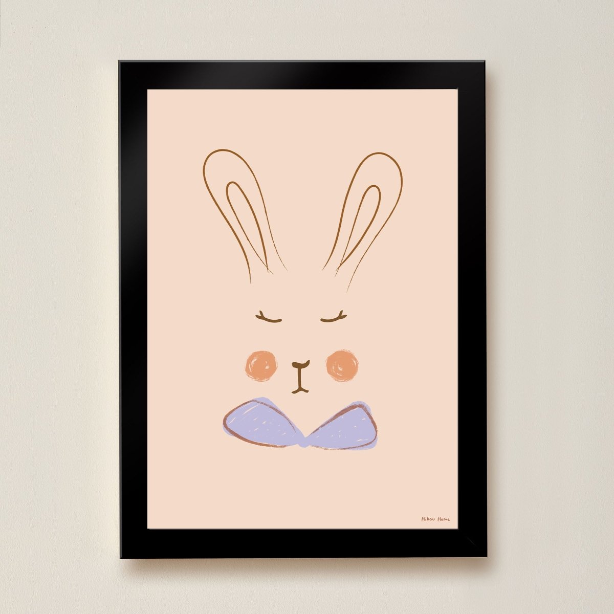 Hibou Design Sylvie Rabbit Art Print - Lilac – Fine art for children, available at Learning Bugs UK