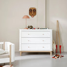Oliver Furniture Wood Nursery Dresser 3 Drawers - White/Oak – Chest of Drawers for children, available at Learning Bugs UK