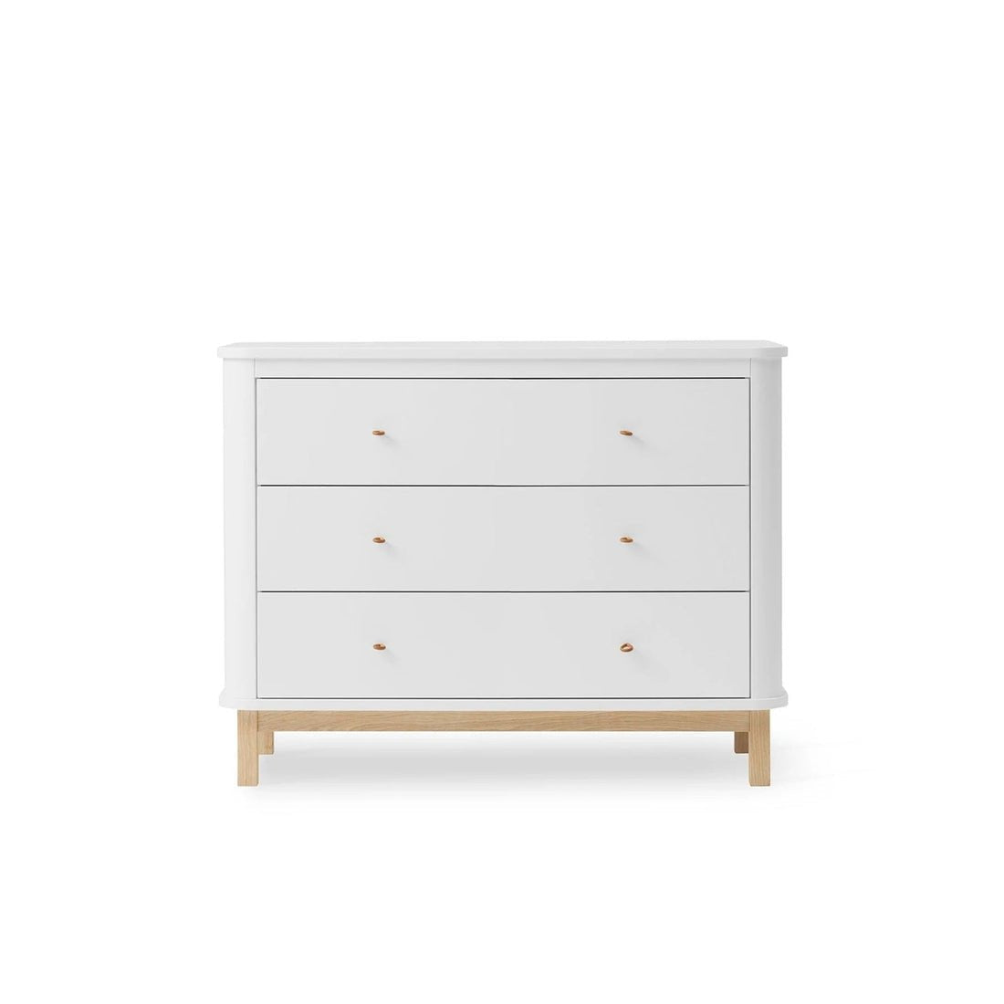 Oliver Furniture Wood Nursery Dresser 3 Drawers - White/Oak – Chest of Drawers for children, available at Learning Bugs UK