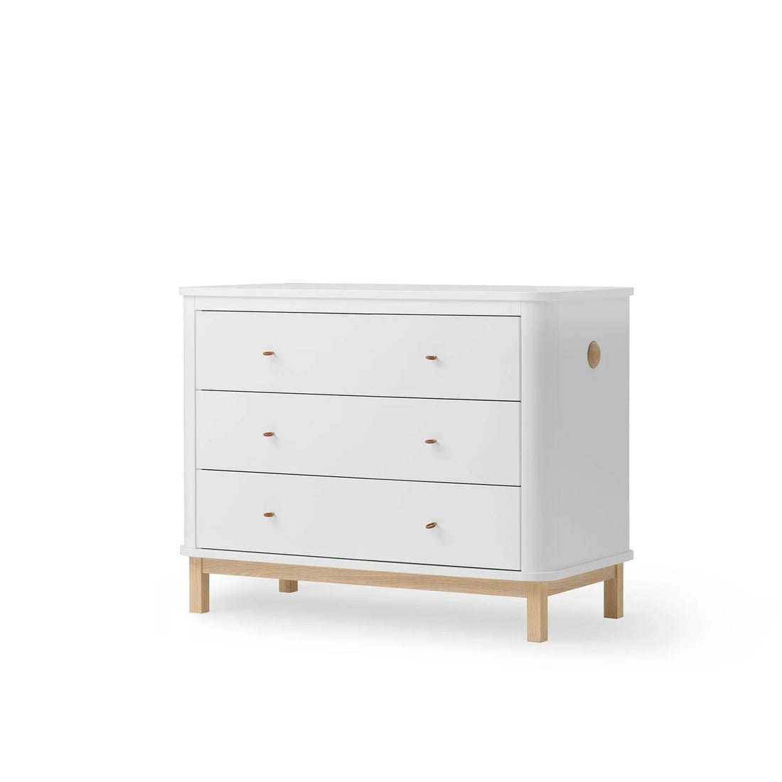 Oliver Furniture Wood Nursery Dresser 3 Drawers - White/Oak – Chest of Drawers for children, available at Learning Bugs UK