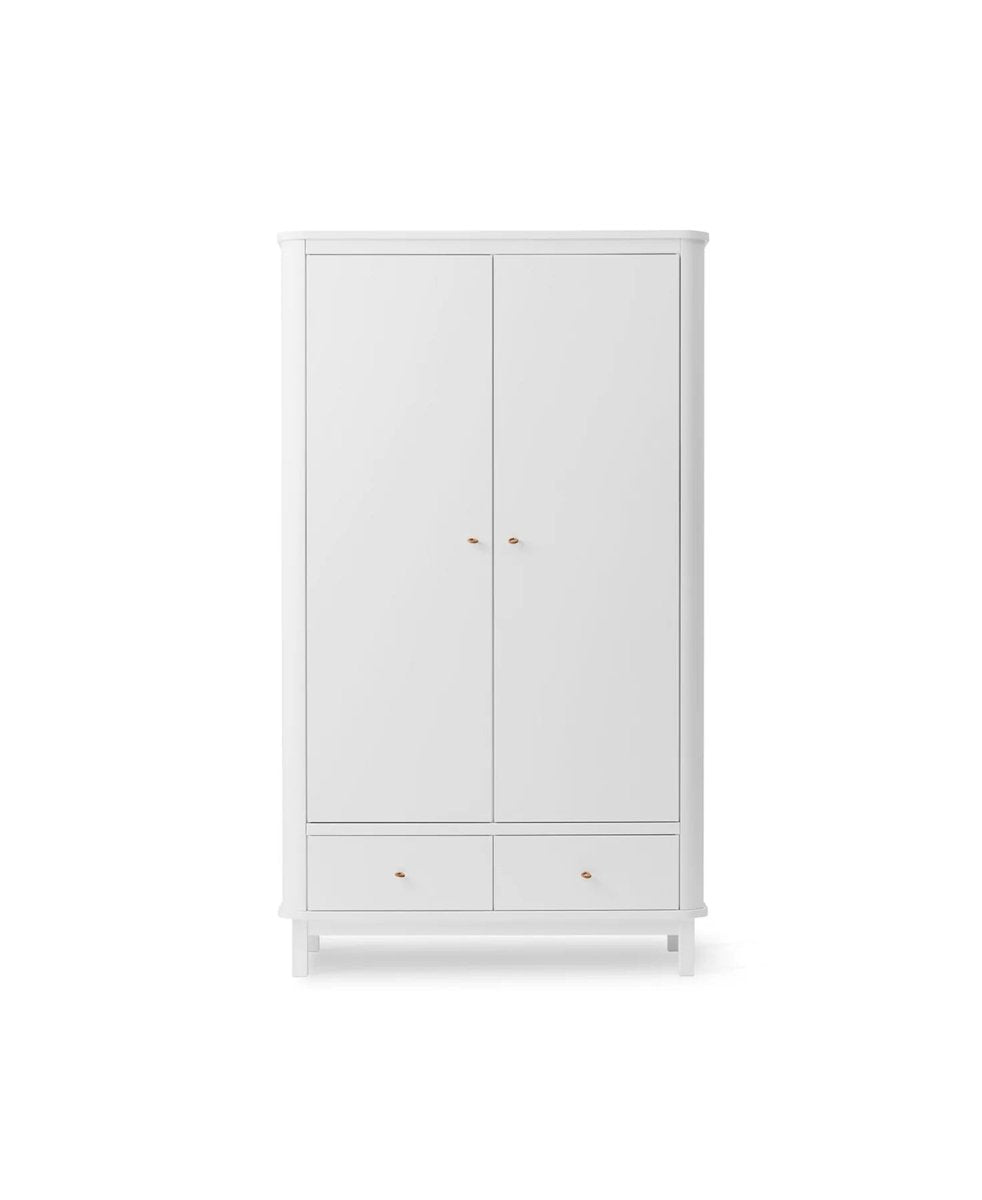 Oliver Furniture Wood Wardrobe 2 Doors - White – Wardrobes for children, available at Learning Bugs UK
