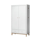 Oliver Furniture Wood Wardrobe 2 Doors - White/Oak – Wardrobes for children, available at Learning Bugs UK