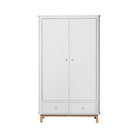 Oliver Furniture Wood Wardrobe 2 Doors - White/Oak – Wardrobes for children, available at Learning Bugs UK