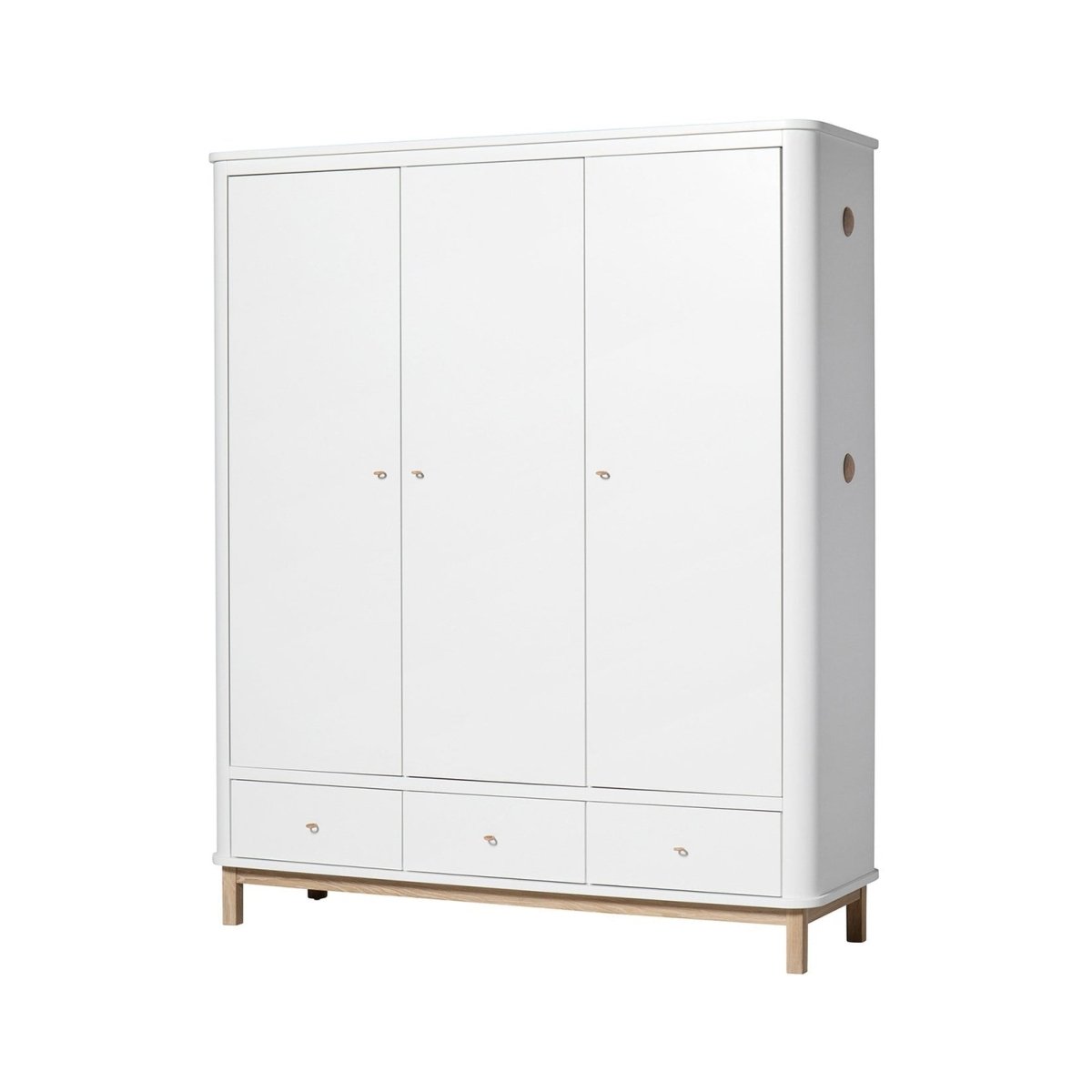 Oliver Furniture Wood Wardrobe 3 Doors - White/Oak – Wardrobes for children, available at Learning Bugs UK