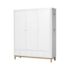Oliver Furniture Wood Wardrobe 3 Doors - White/Oak – Wardrobes for children, available at Learning Bugs UK