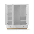 Oliver Furniture Wood Wardrobe 3 Doors - White/Oak – Wardrobes for children, available at Learning Bugs UK