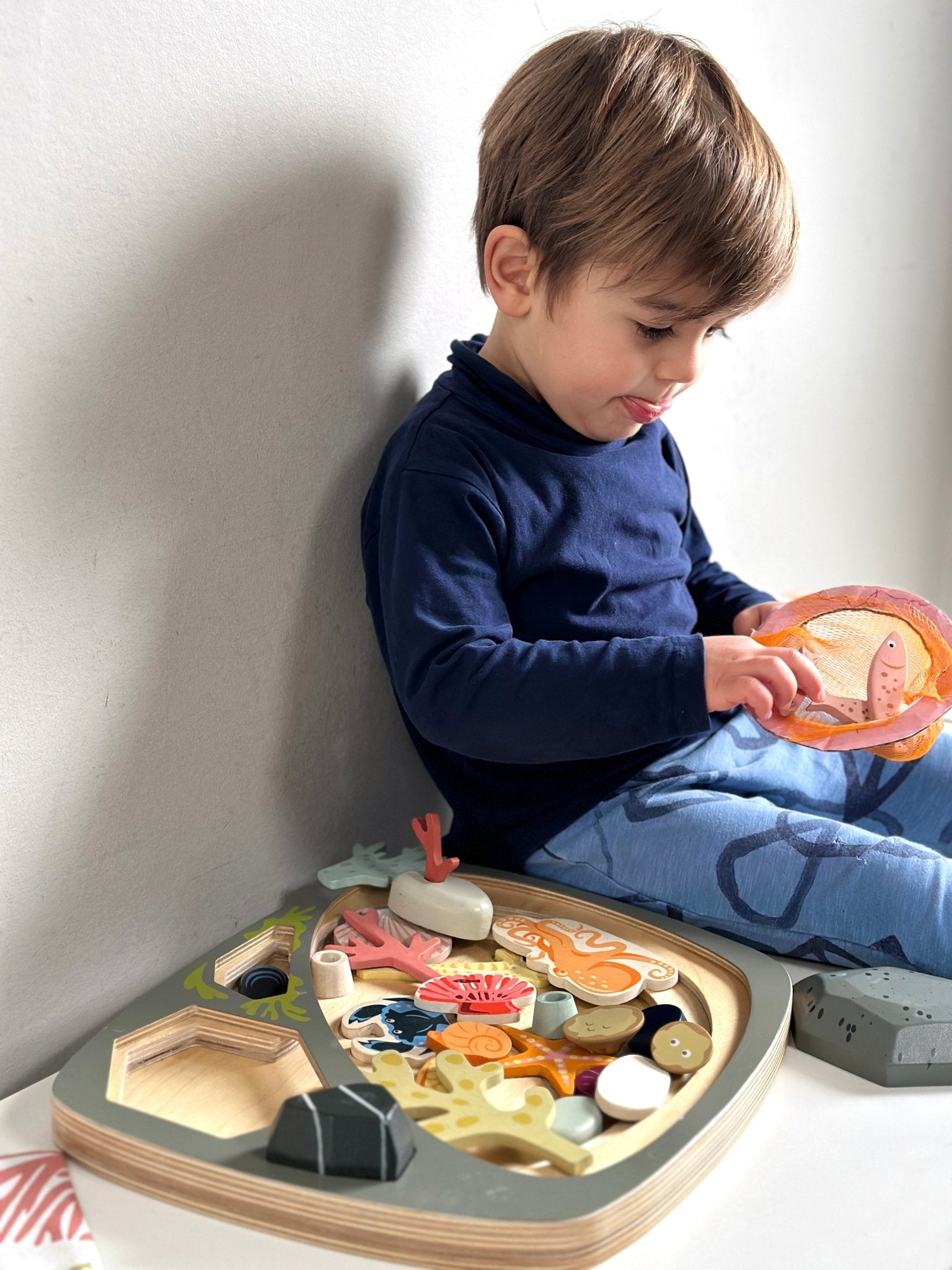 Buy Tender Leaf My Little Rock Pool | Wooden open ended play set for kids by Learning Bugs UK