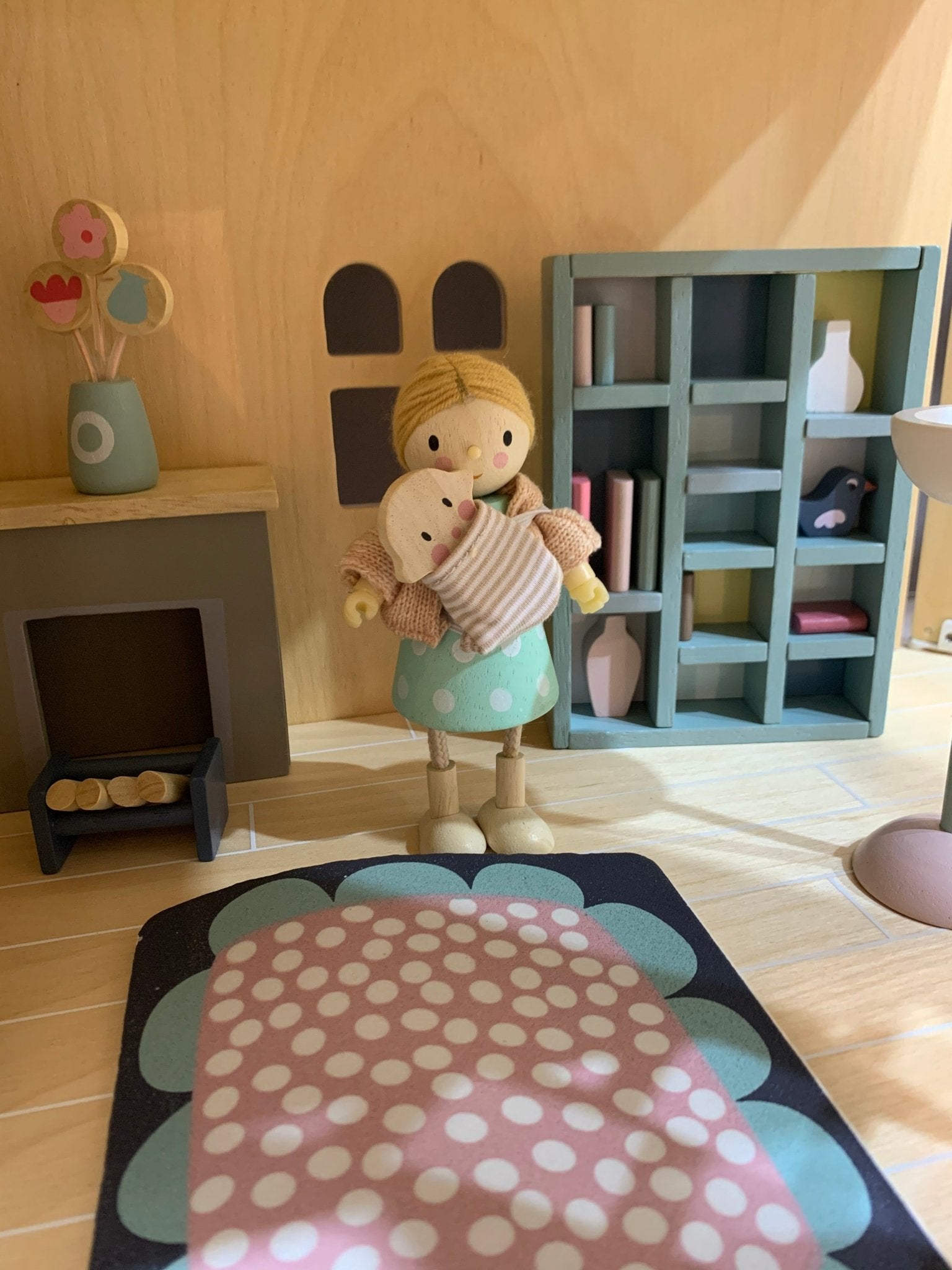 Buy Tender Leaf Dolls House Sitting Room Furniture Set | Wooden dolls house furniture for kids by Learning Bugs UK