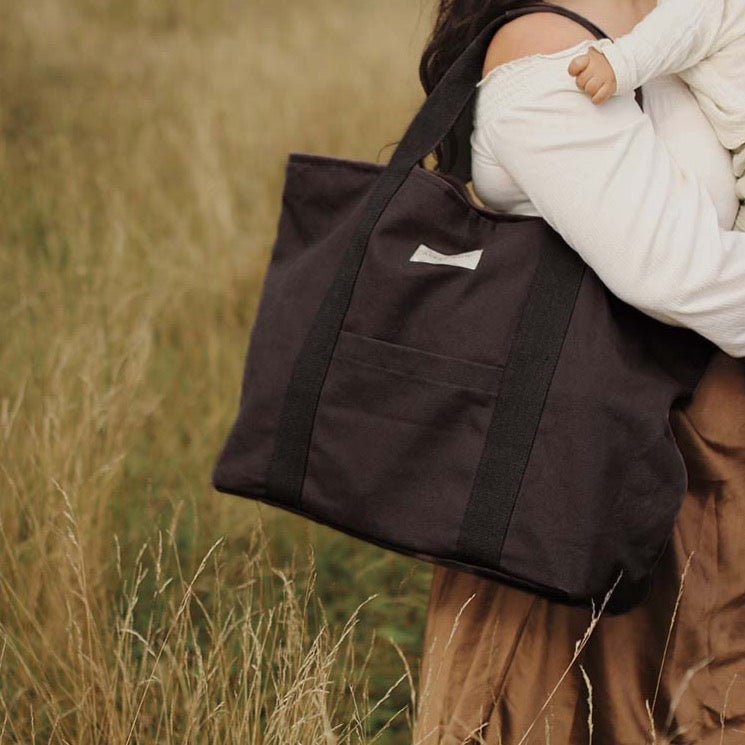 Buy Canvas Tote Bag - Charcoal | Changing Bags & Travel Changing Mats for kids by Learning Bugs UK
