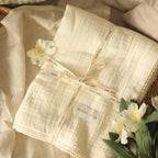 Buy Embroidered Muslin Blanket - Wild Chamomile | Blankets for kids by Learning Bugs UK