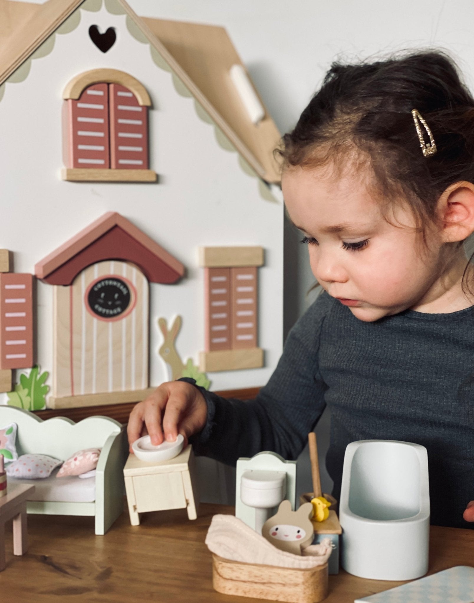 Buy Tender Leaf Cottontail Cottage | Wooden dolls house for kids by Learning Bugs UK